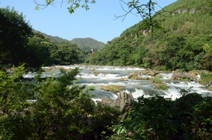 山间湍急溪流景观