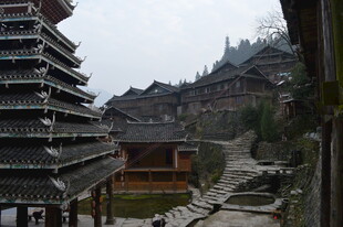 苗寨古建筑景观