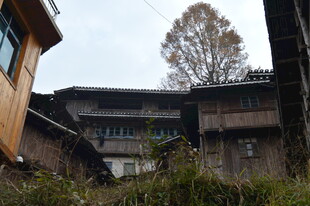 古朴村落中的传统木质建筑