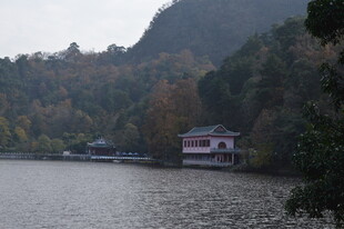 湖畔山林间的别致小屋