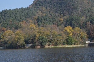 湖畔山林秋景