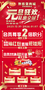 元旦狂欢聚惠促销海报