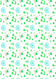 清新绿蓝花卉图案背景