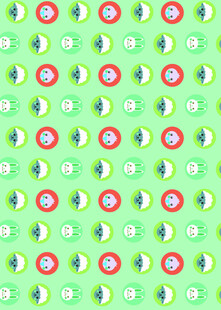 绿色背景水果图案无缝纹理