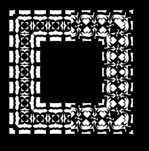 黑白几何方形镂空图案
