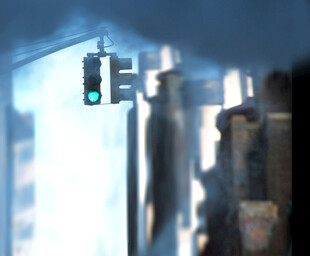 城市街头的交通信号灯