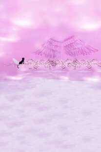 梦幻粉色雪景中的飞鸟