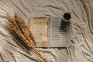 复古风静物 书籍与麦穗咖啡