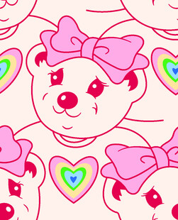 粉色小熊爱心图案设计
