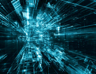 未来科技感的虚拟空间场景