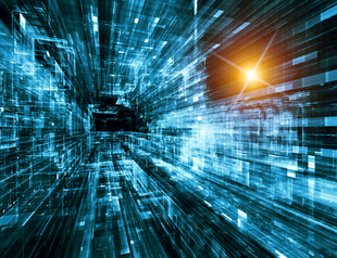 科技感未来数字空间隧道