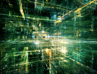 未来科技感的虚拟空间场景