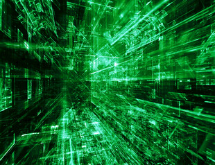 绿色科技感数字矩阵背景