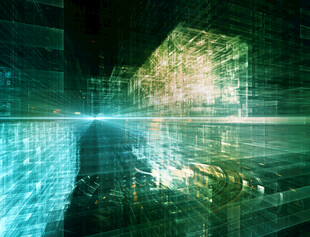 未来科技感的虚拟空间场景