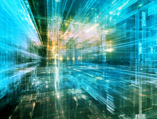 科技感未来城市光影画面