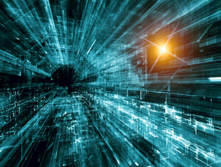 科幻宇宙中的炫目光芒场景