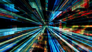 炫彩放射状光影科技背景图