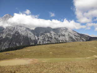 巍峨雪山下的广袤草地