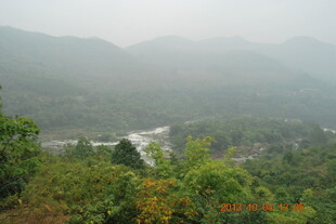 山间朦胧景色 绿意盎然