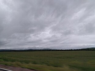 乌云笼罩下的广袤田野