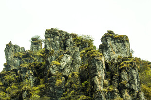 奇峰异石 绿意点缀