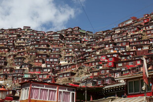 色达佛学院壮观红房景观