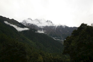 云雾缭绕的山间美景