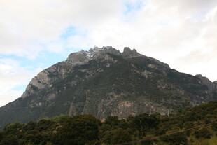 巍峨山峰与葱郁植被