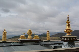 庄严佛教景观 金色佛塔群