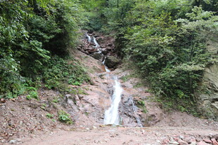 山间小瀑布 绿意环绕