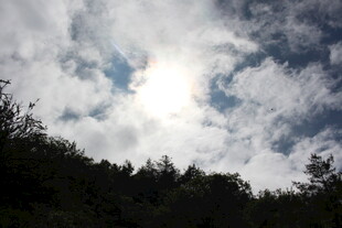 林间云隙间的阳光景象