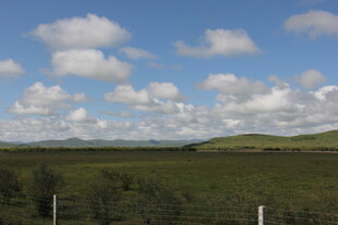 广阔草原上的蓝天白云