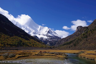 雪山下的河谷美景