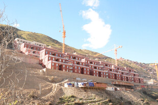 山坡上的藏式建筑群落