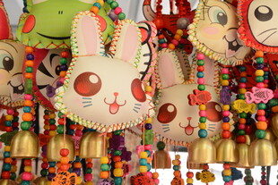 可爱兔子风铃挂件展示