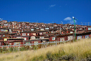 色达佛学院壮观红房景观