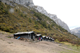 山间小屋坐落于青山之下