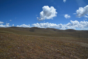 广袤草原上的蓝天白云