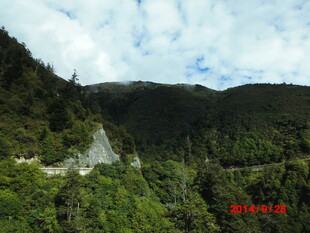 山间绿意盎然的蜿蜒公路