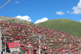 色达佛学院壮观红房景观