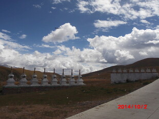 草原上的白色建筑景观