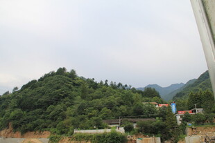 青山绿树间的乡村景致