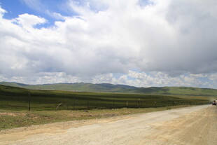 旷野中的蜿蜒土路