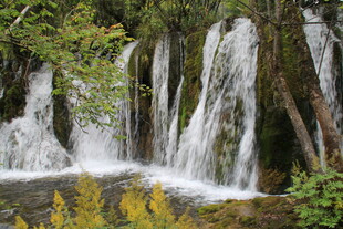 山间瀑布 绿意环绕的美景