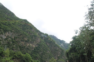 山间绿意盎然的秀丽峡谷