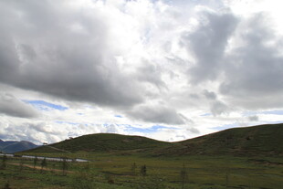 草原上的多云天空景色