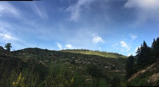 山间美景 蓝天白云绿树