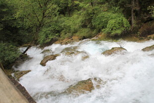 山间湍急溪流景观