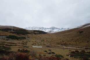 山间景致 远处雪山隐约