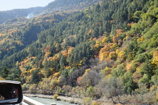 秋日山间公路美丽景致